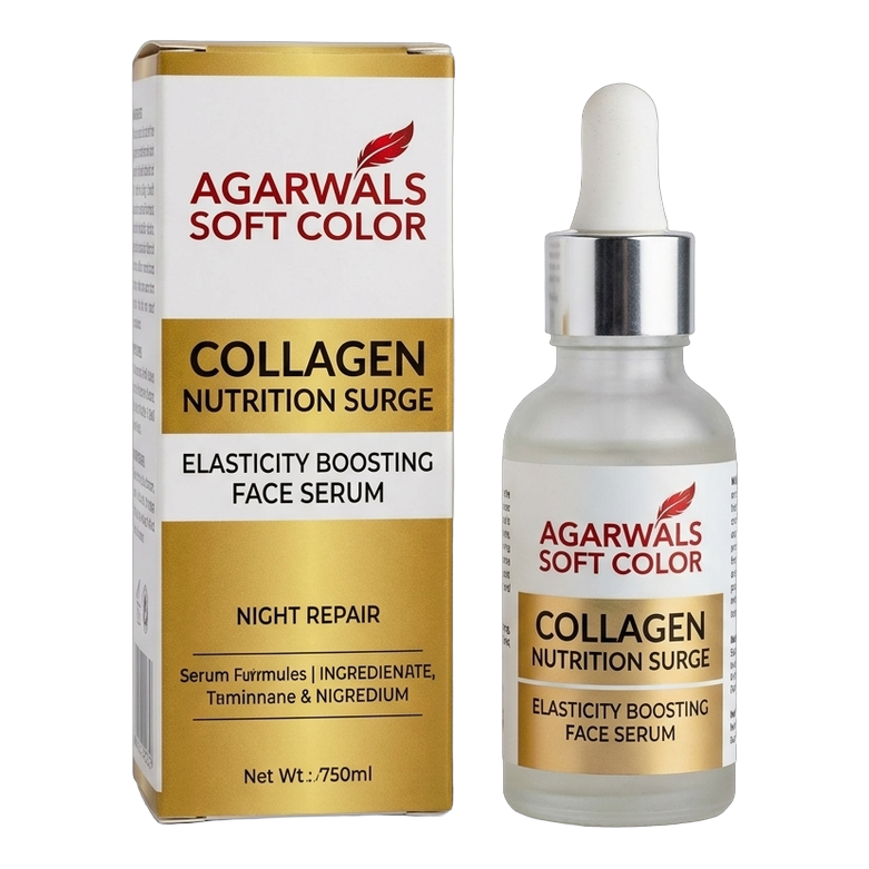 Collagen - Nutrition Surge Face Serum Packaging Box and Dropper Bottle
