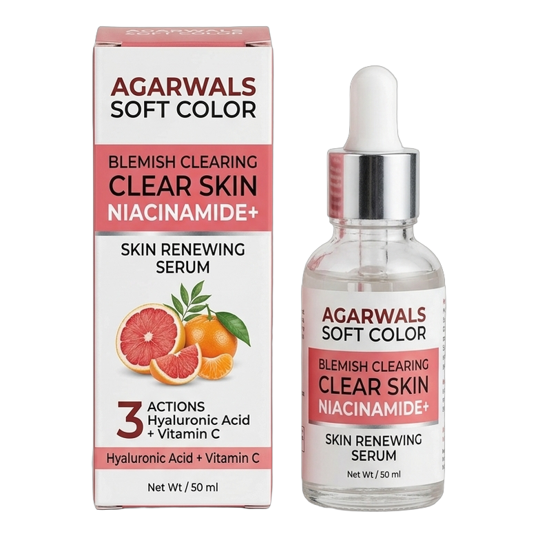 Niacinamide - Blemish Clearing Face Serum Packaging Box and Dropper Bottle